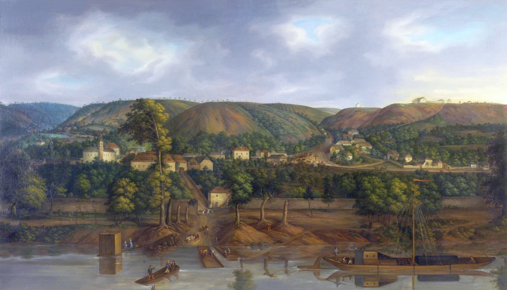 Veduta Roztok 1840 Dominik Jan Kottula, dar Roztockmu muzeu od Vojtcha Sedlka